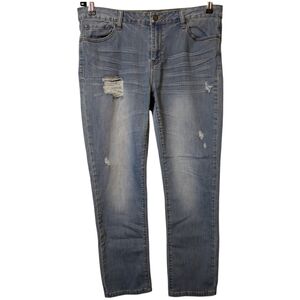 Blue Faith 14 Vintage Distressed Tapered Jeans